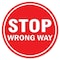 Signmission Stop Wrong Way Non-Slip Floor Graphic, 16in Vinyl Decal, 16" x 16", FD-2-C-16-99974 FD-2-C-16-99974 - alternate 1